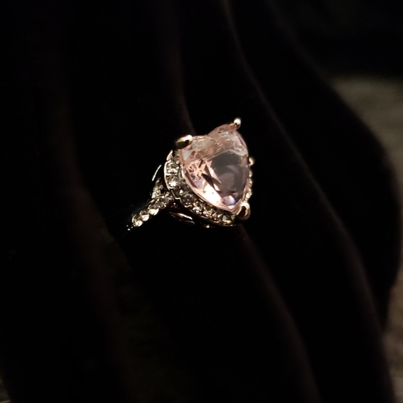 Pink Heart Shaped Diamond Fashion Ring - Picture 8 of 8